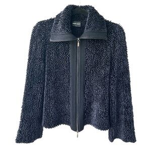 Giorgio Armani Black Textured Cardigan